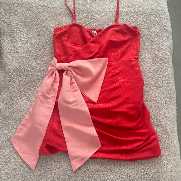 Future Collective Red and Pink Bow Dress - NWOT szL - Picture 3 of 5